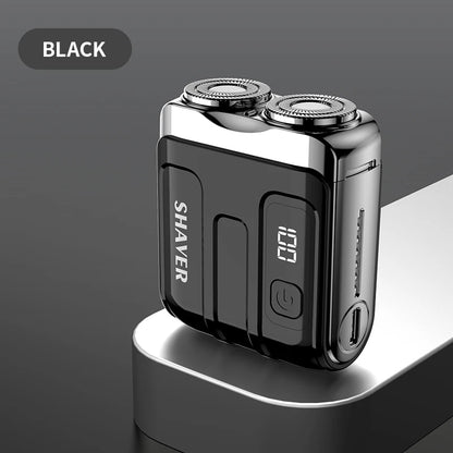 Mini Rotary Electric Razor for Men, Travel Beard Shaver with Magnetic Blade Head, Dual Floating Design & Type-C Recharge