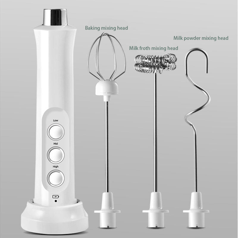 Rechargeable Handheld Electric Milk Frother & Foam Maker, High-Speed Drink Mixer and Coffee Frothing Wand for Latte