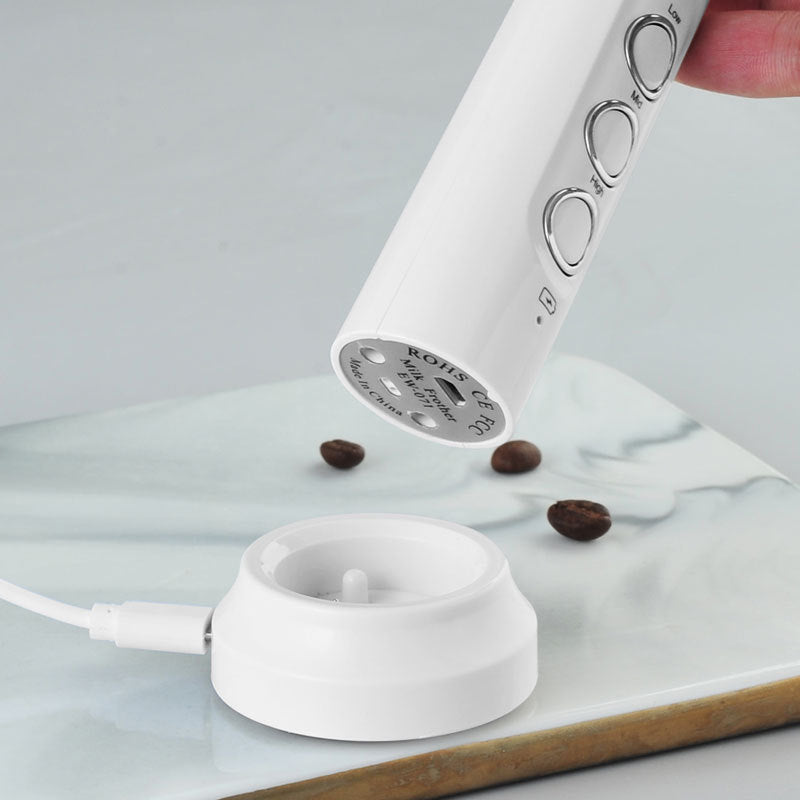 Rechargeable Handheld Electric Milk Frother & Foam Maker, High-Speed Drink Mixer and Coffee Frothing Wand for Latte