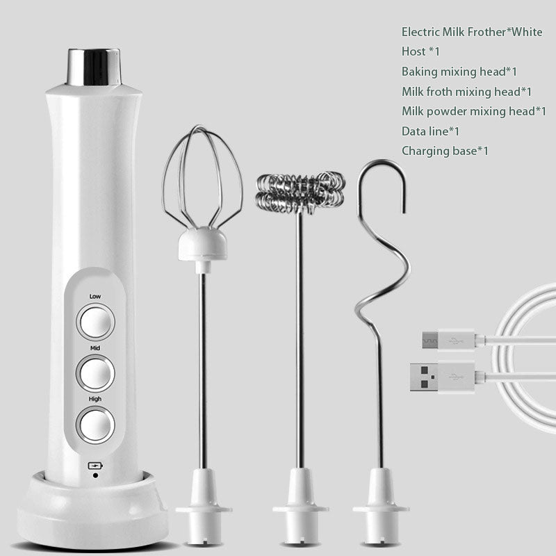 Rechargeable Handheld Electric Milk Frother & Foam Maker, High-Speed Drink Mixer and Coffee Frothing Wand for Latte