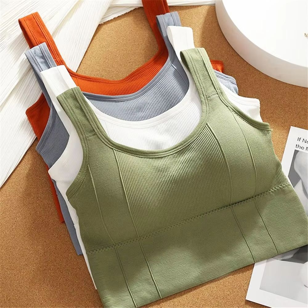 Womens Seamless Sports Bra Push Up Shockproof Yoga Gym Top