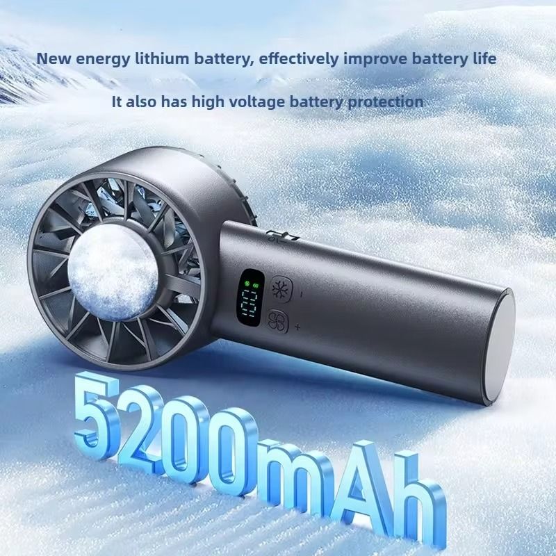 Ice Compress Handheld Cooling Fan USB Rechargeable Mini Fan With LED Display For Travel And Outdoor 1