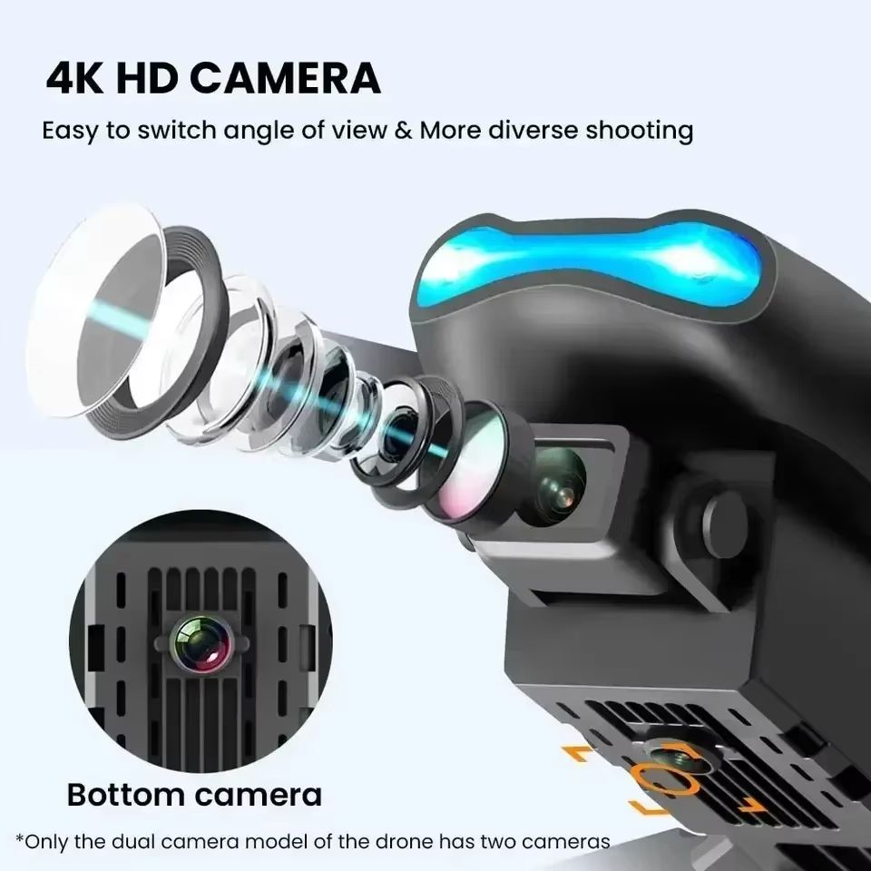 E99 Pro Drone With 6K Camera Foldable Quadcopter Remote Control UAV 12