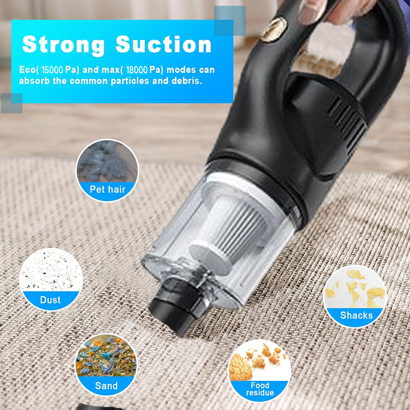 Smart Wireless Vacuum Cleaner with Strong Suction, Portable Air Gun for Home & Car Use, Window Washer Robot & Handheld