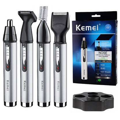 All in One Rechargeable Nose and Ear Hair Trimmer for Men, Original Beard Eyebrow Grooming Kit Electric Clippers