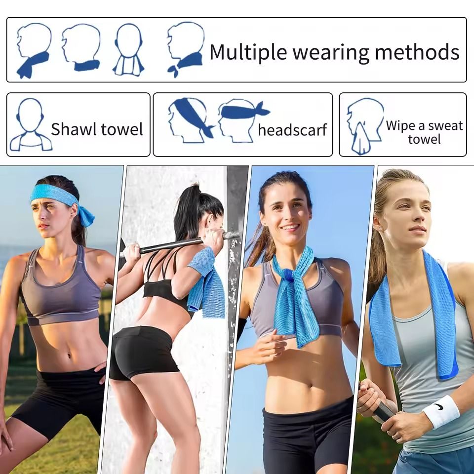 Portable Cooling Towel Quick Drying Silicone Wrapped Polyester Fiber Sport Towel 2