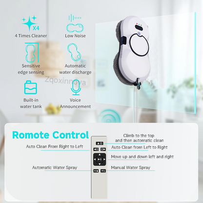 UPS Power Robot Window Washer Vacuum Cleaner, Smart Glass & Plaster Surface Cleaning Robot for Home & Office