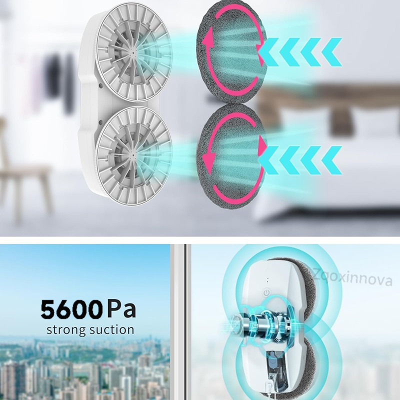 UPS Power Robot Window Washer Vacuum Cleaner, Smart Glass & Plaster Surface Cleaning Robot for Home & Office