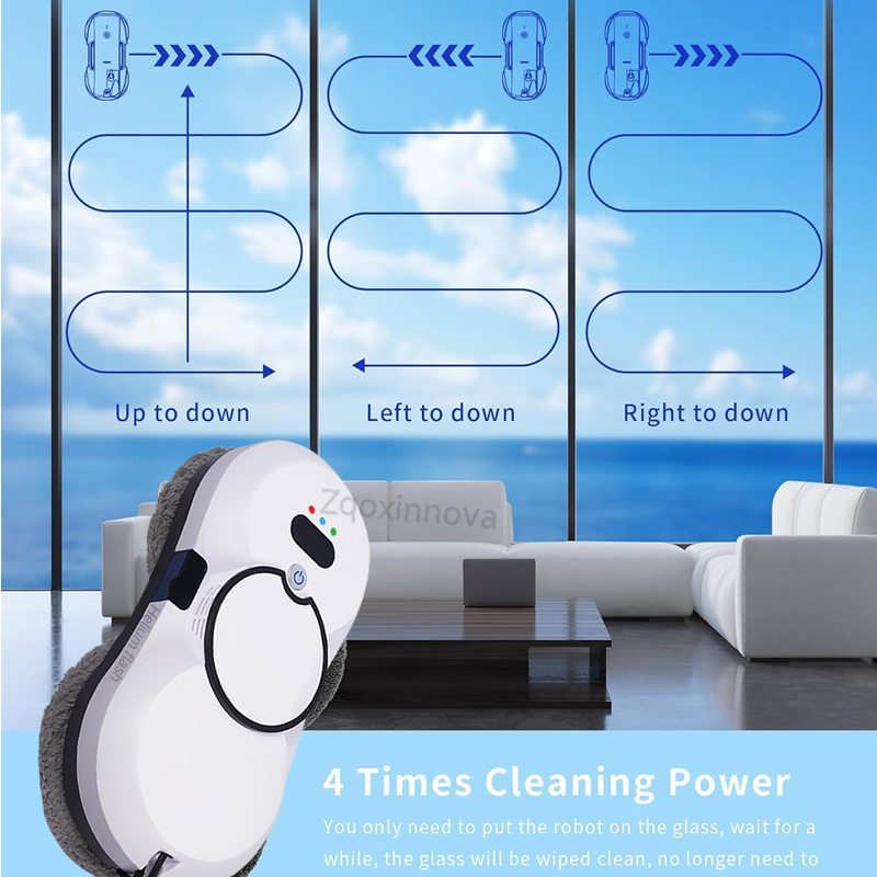 UPS Power Robot Window Washer Vacuum Cleaner, Smart Glass & Plaster Surface Cleaning Robot for Home & Office