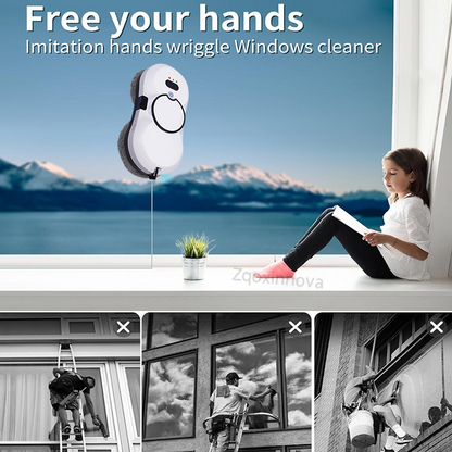 UPS Power Robot Window Washer Vacuum Cleaner, Smart Glass & Plaster Surface Cleaning Robot for Home & Office