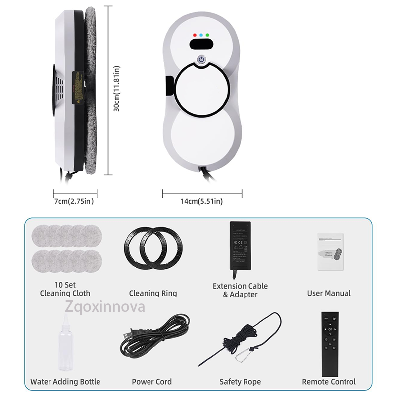 UPS Power Robot Window Washer Vacuum Cleaner, Smart Glass & Plaster Surface Cleaning Robot for Home & Office