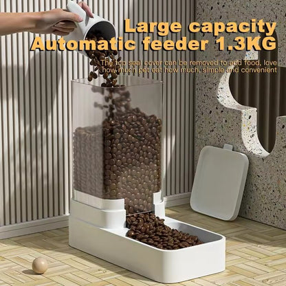 Automatic Cat Feeder And Water Dispenser With Gravity Food Storage For Pets 9