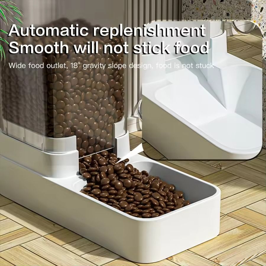 Automatic Cat Feeder And Water Dispenser With Gravity Food Storage For Pets 4