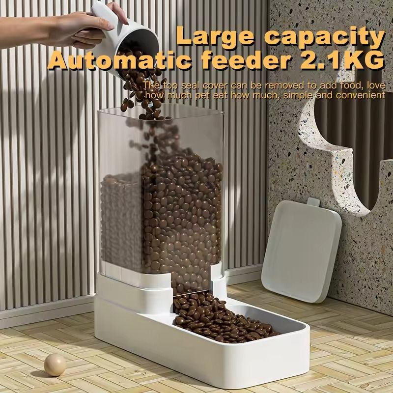 Automatic Cat Feeder And Water Dispenser With Gravity Food Storage For Pets 7