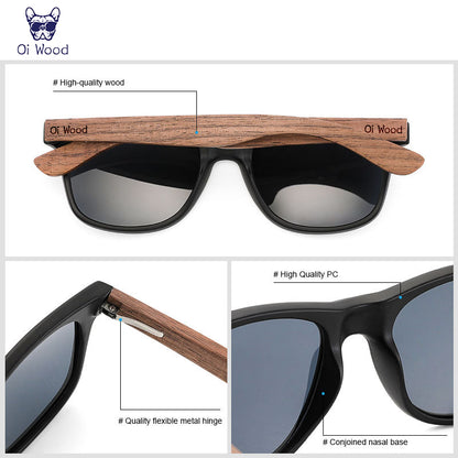 Natural Wooden Sunglasses Men Polarized Fashion Sun Glasses Original Wood TR90 Frames With UV400 Pr 3