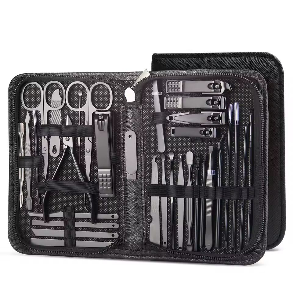 Professional Stainless Steel Manicure And Pedicure Set Grooming Kit With Scissors And Nail Tools 6