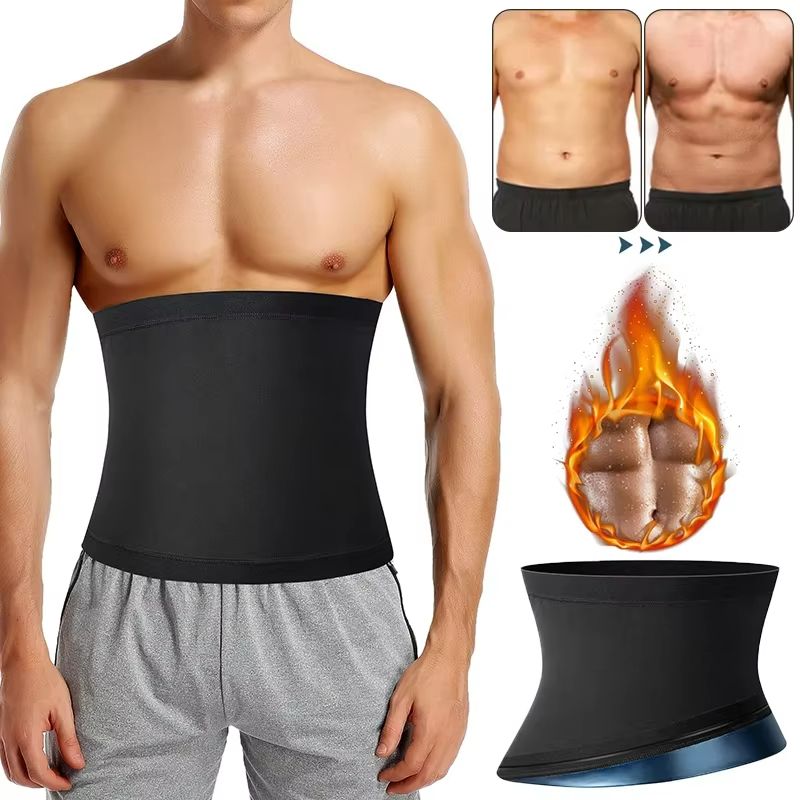 Mens Premium Sauna Body Shaper & Waist Trainer Belt Sweat Trimmer for Fitness & Abdomen Reduce