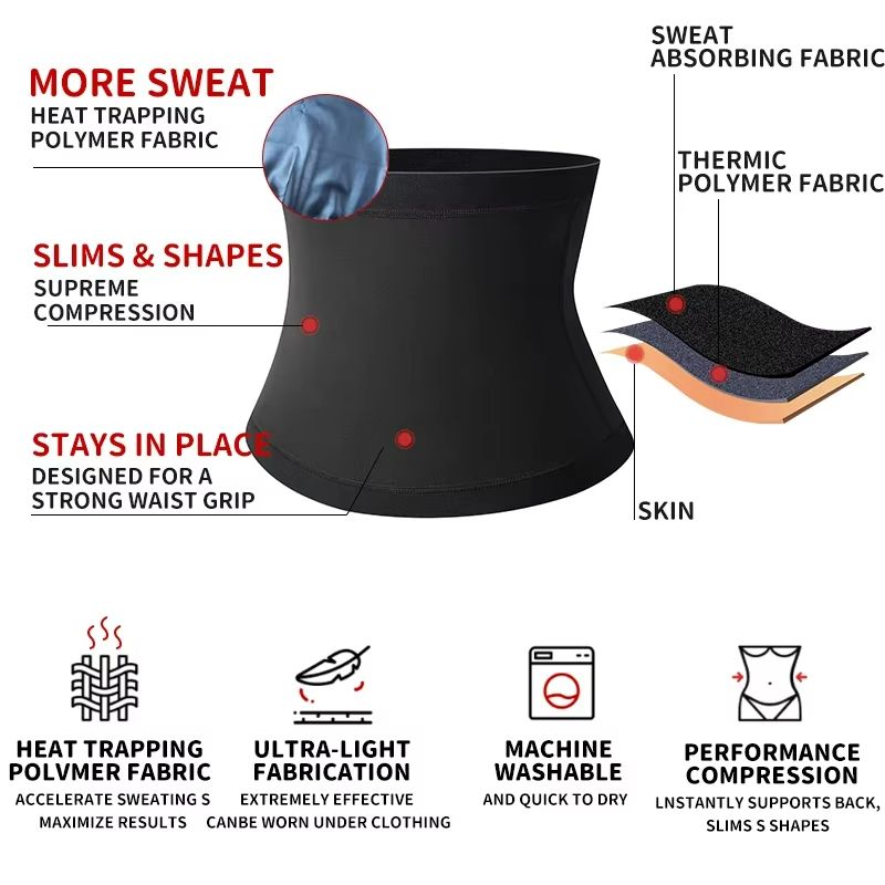 Mens Premium Sauna Body Shaper  Waist Trainer Belt Sweat Trimmer For Fitness  Abdomen Reduce 1