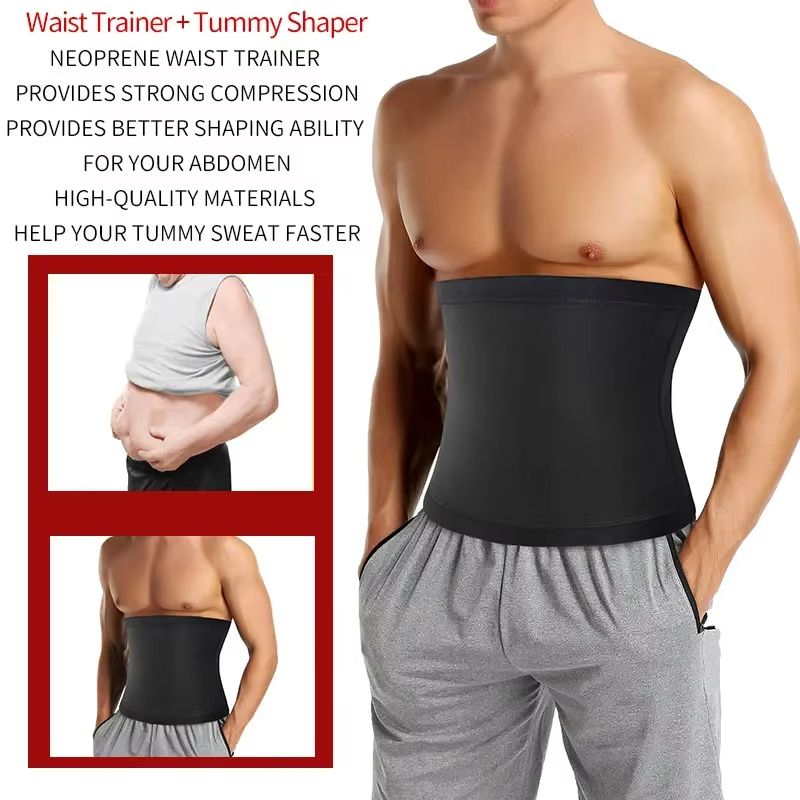 Mens Premium Sauna Body Shaper  Waist Trainer Belt Sweat Trimmer For Fitness  Abdomen Reduce 4