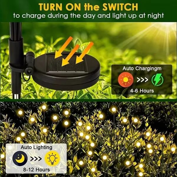 Solar Garden Lights Outdoor LED Firefly Lawn Lamp Landscape Decoration 3