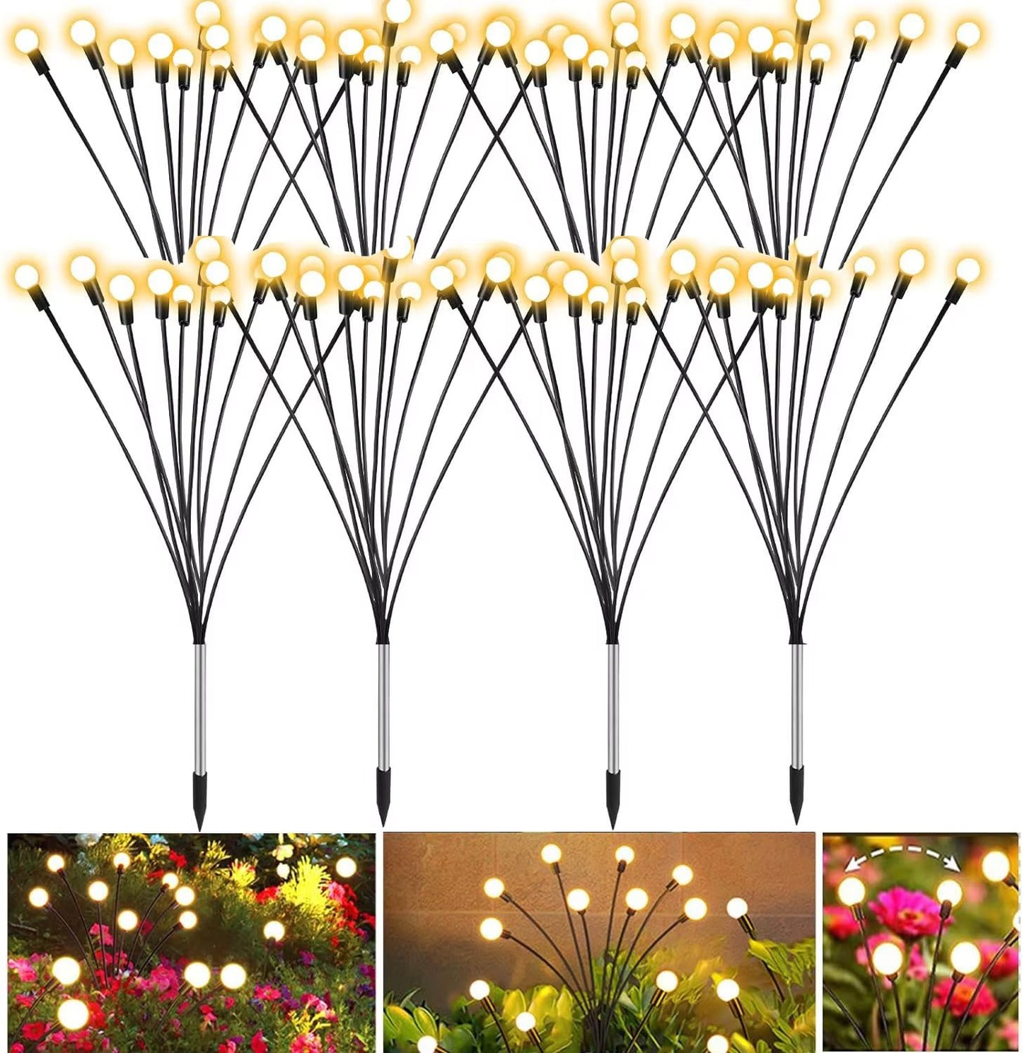 Solar Garden Lights Outdoor LED Firefly Lawn Lamp Landscape Decoration 4