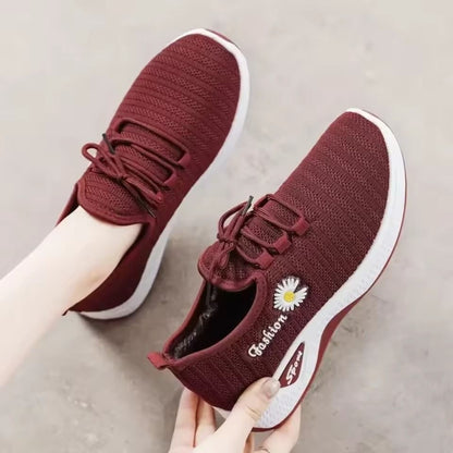 Womens Fashion Mesh Sneakers Lightweight Soft Sole Thick Breathable Casual Shoes