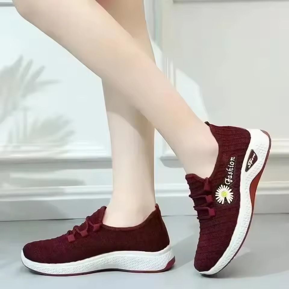 Womens Fashion Mesh Sneakers Lightweight Soft Sole Thick Breathable Casual Shoes 8