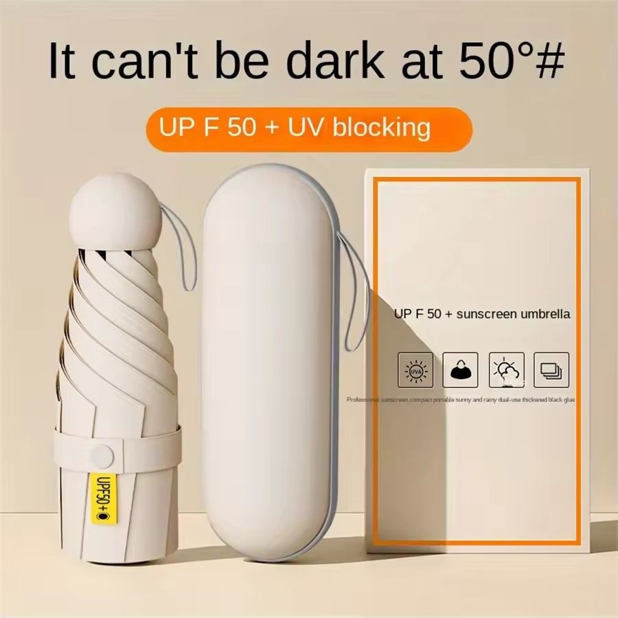 Portable Mini Umbrella with UV Coating and Reinforced Ribs for Sunny and Rainy Days
