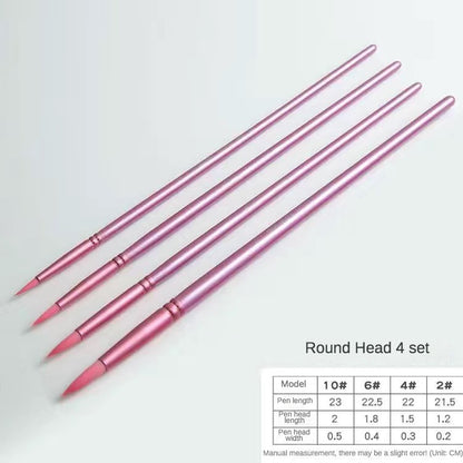 Watercolor Brush Pointed Round Flat Head Soft Hair Set, Ergonomic Nylon Brushes for Beginner's Art Student Hand Drawn