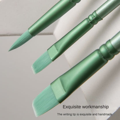 Watercolor Brush Pointed Round Flat Head Soft Hair Set, Ergonomic Nylon Brushes for Beginner's Art Student Hand Drawn