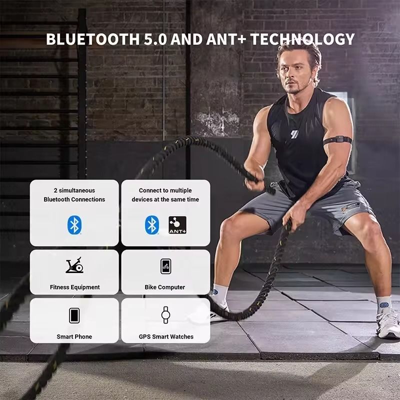 Armband Heart Rate Monitor With HR Zones Calories Sensor BLE50 ANT For Fitness And Cycling 1