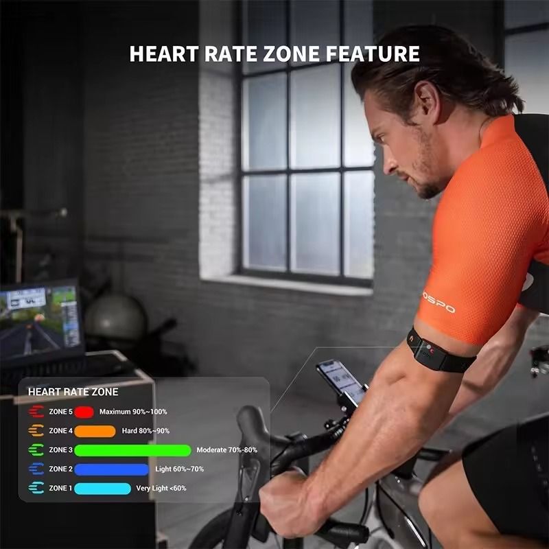 Armband Heart Rate Monitor With HR Zones Calories Sensor BLE50 ANT For Fitness And Cycling 3