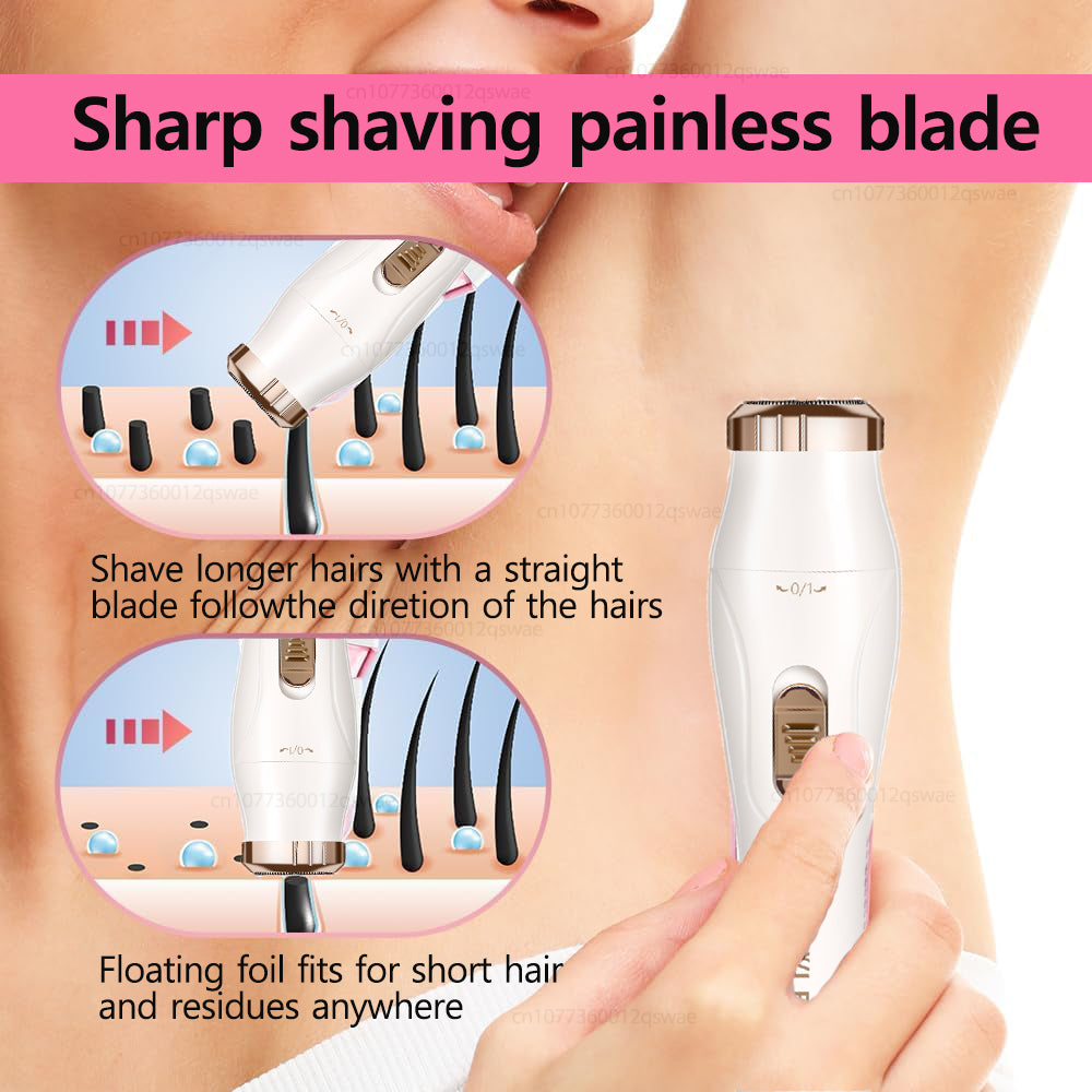 Rechargeable Electric Shaver for Women Portable Female Razor Bikini Trimmer Facial Epilator for Legs Underarms