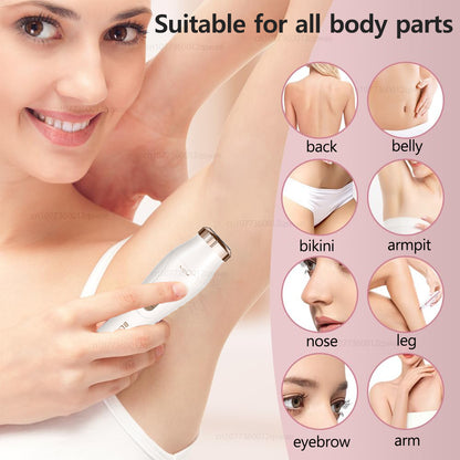 Rechargeable Electric Shaver for Women Portable Female Razor Bikini Trimmer Facial Epilator for Legs Underarms