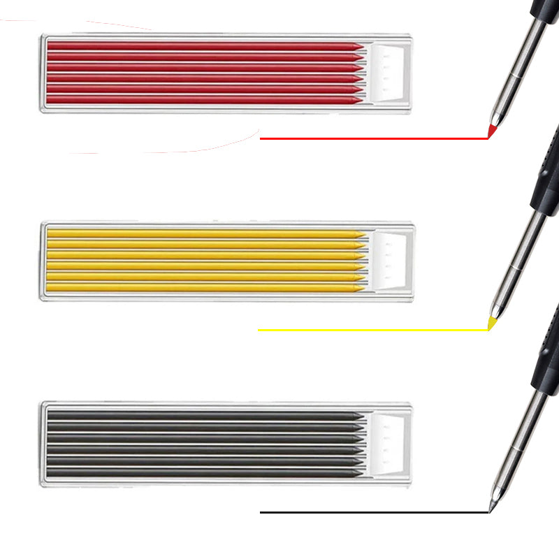 Precision Solid Woodworking Mechanical Pencil, Lead Long Headed Carpenter Marking Pencil