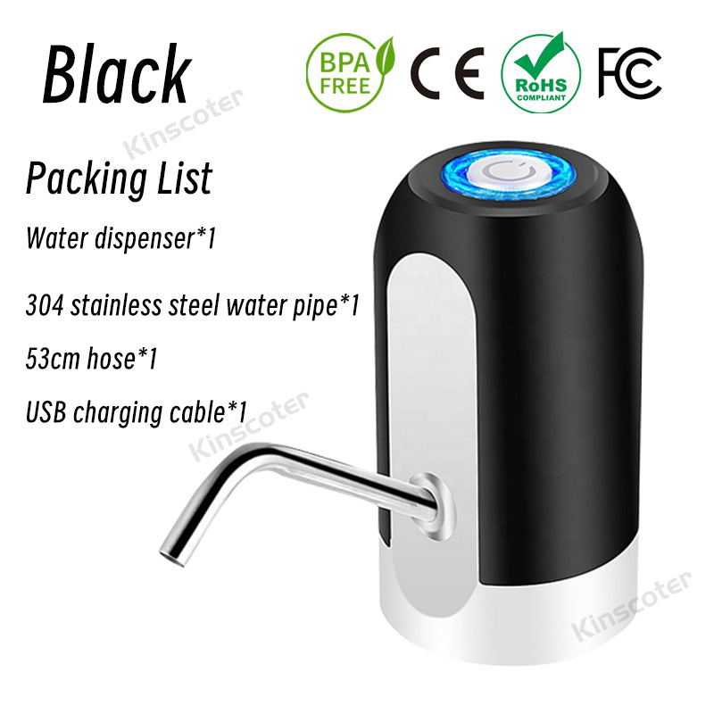 USB Rechargeable Portable Water Dispenser Pump, Mini Automatic Drinking Water Pump for 5 Gallon Bottles with BPA-Free