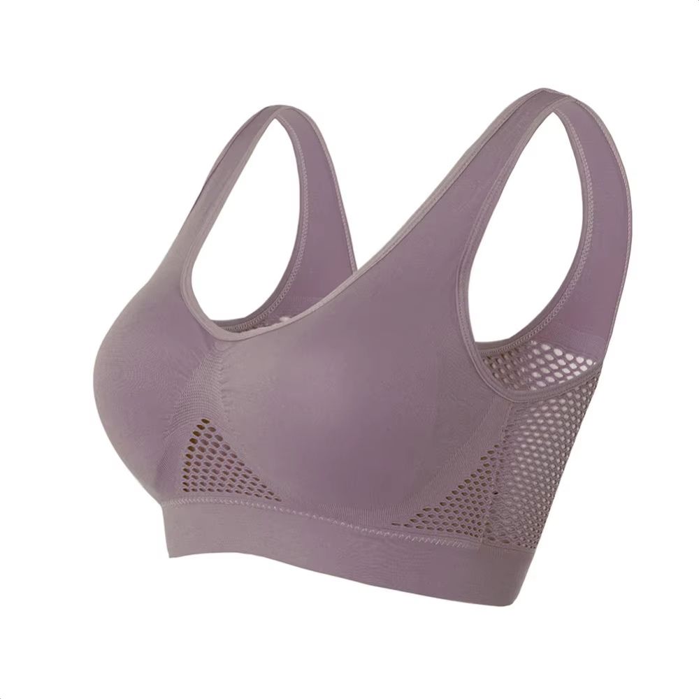 Seamless Mesh PlusSize Wireless Sports Bra 6XL  Breathable Shockproof Crop Top 6