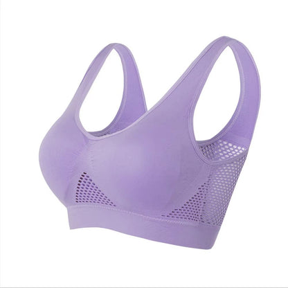 Seamless Mesh PlusSize Wireless Sports Bra 6XL  Breathable Shockproof Crop Top 9
