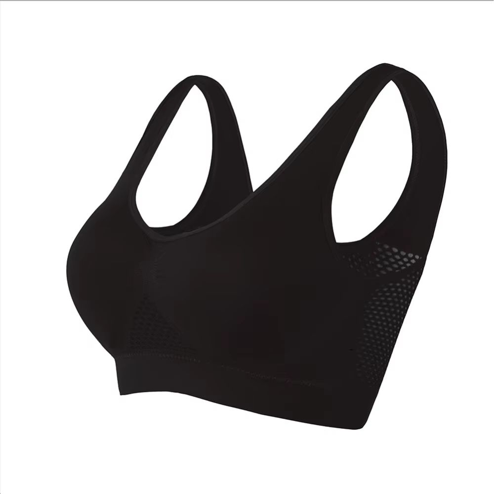 Seamless Mesh PlusSize Wireless Sports Bra 6XL  Breathable Shockproof Crop Top 8