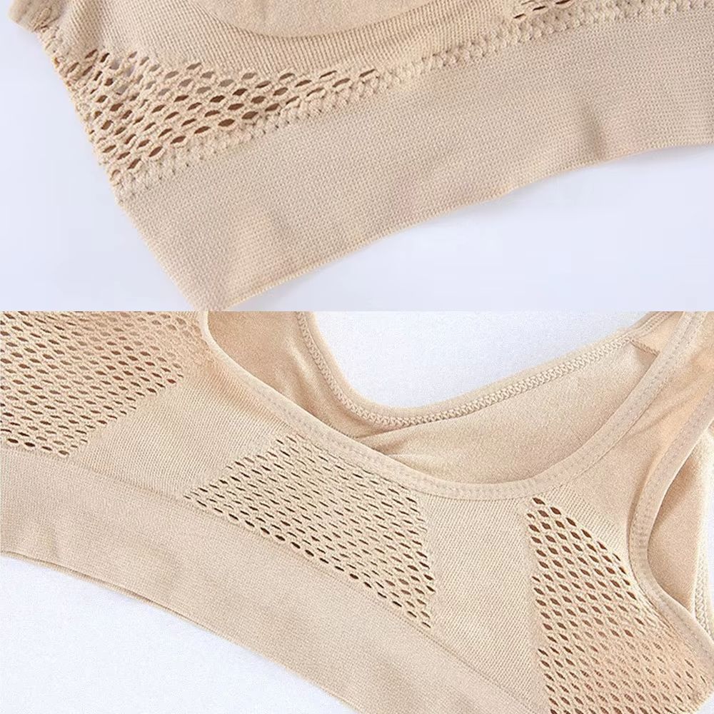 Seamless Mesh PlusSize Wireless Sports Bra 6XL  Breathable Shockproof Crop Top 2