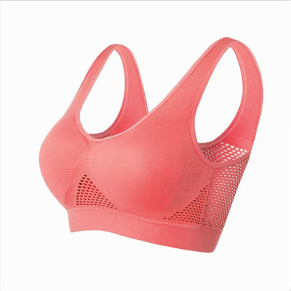 Seamless Mesh PlusSize Wireless Sports Bra 6XL  Breathable Shockproof Crop Top 10