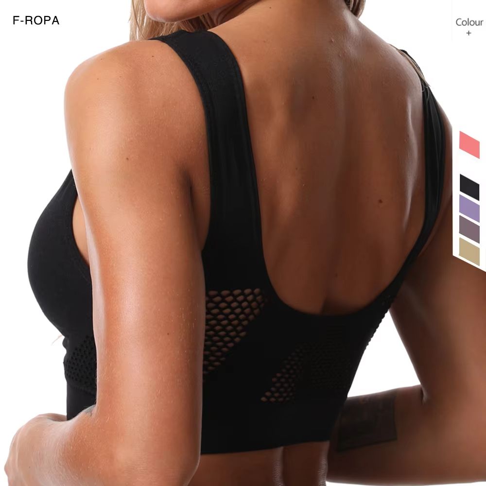 Seamless Mesh PlusSize Wireless Sports Bra 6XL  Breathable Shockproof Crop Top 4