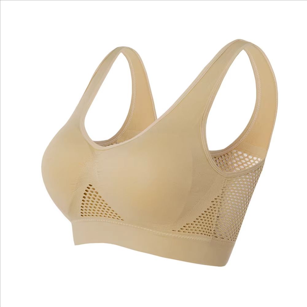 Seamless Mesh PlusSize Wireless Sports Bra 6XL  Breathable Shockproof Crop Top 7