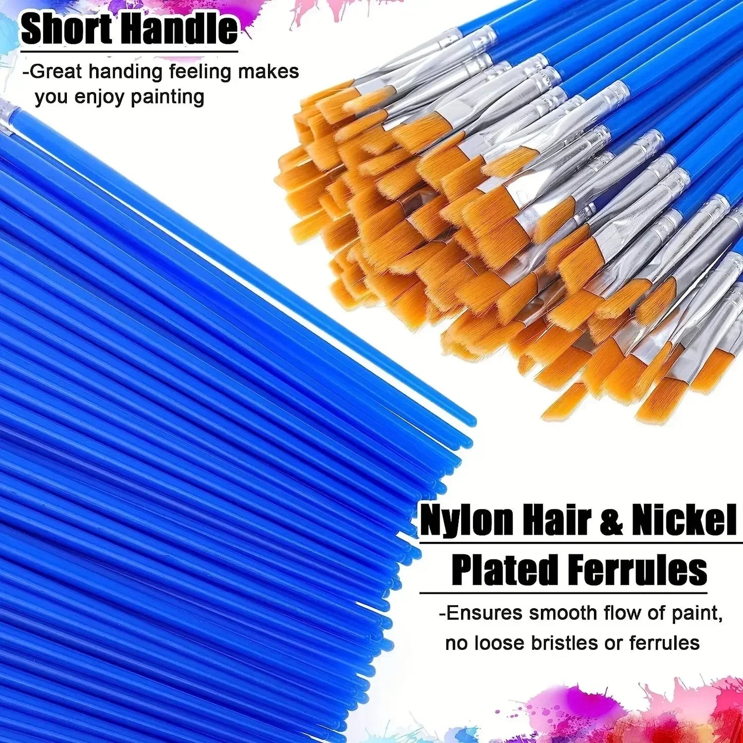 Paint Brushes Set For Kids Acrylic With Flat Round  Pointed Paint Brushes Craft Watercolor Oil Pain 3
