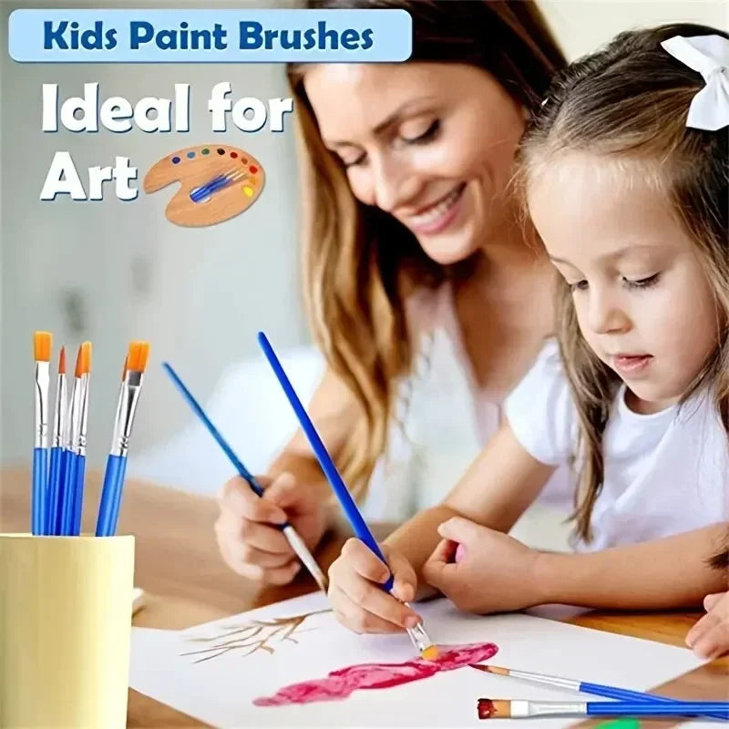 Paint Brushes Set For Kids Acrylic With Flat Round  Pointed Paint Brushes Craft Watercolor Oil Pain 4