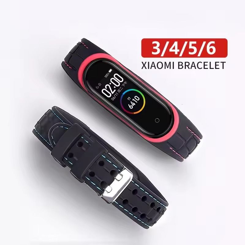 Silicone Replacement Strap For Mi Band 3 4 5 6 7 Smartwatch 4