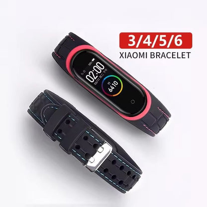 Silicone Replacement Strap For Mi Band 3 4 5 6 7 Smartwatch 4