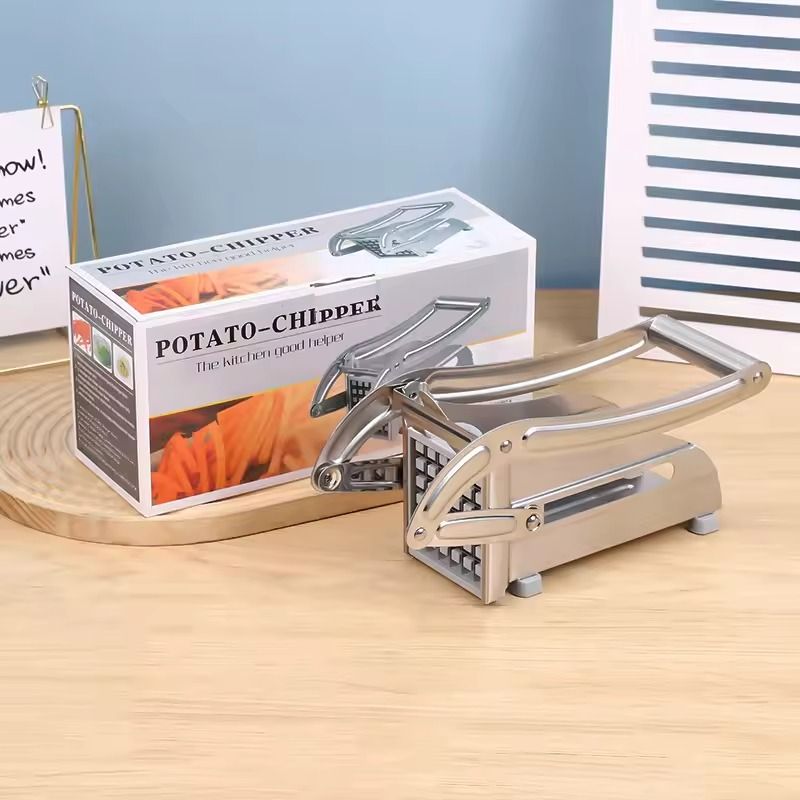 Manual Stainless Steel Vegetable Cutter With Dual Blades For Fast Potato And Fries Cutting 6