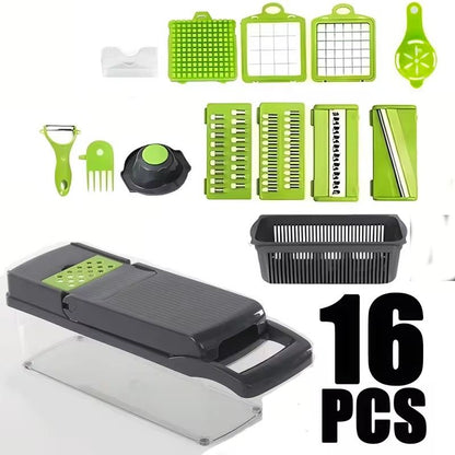 Multifunction Vegetable Slicer And Food Chopper With Grater Blades And Basket Set 7