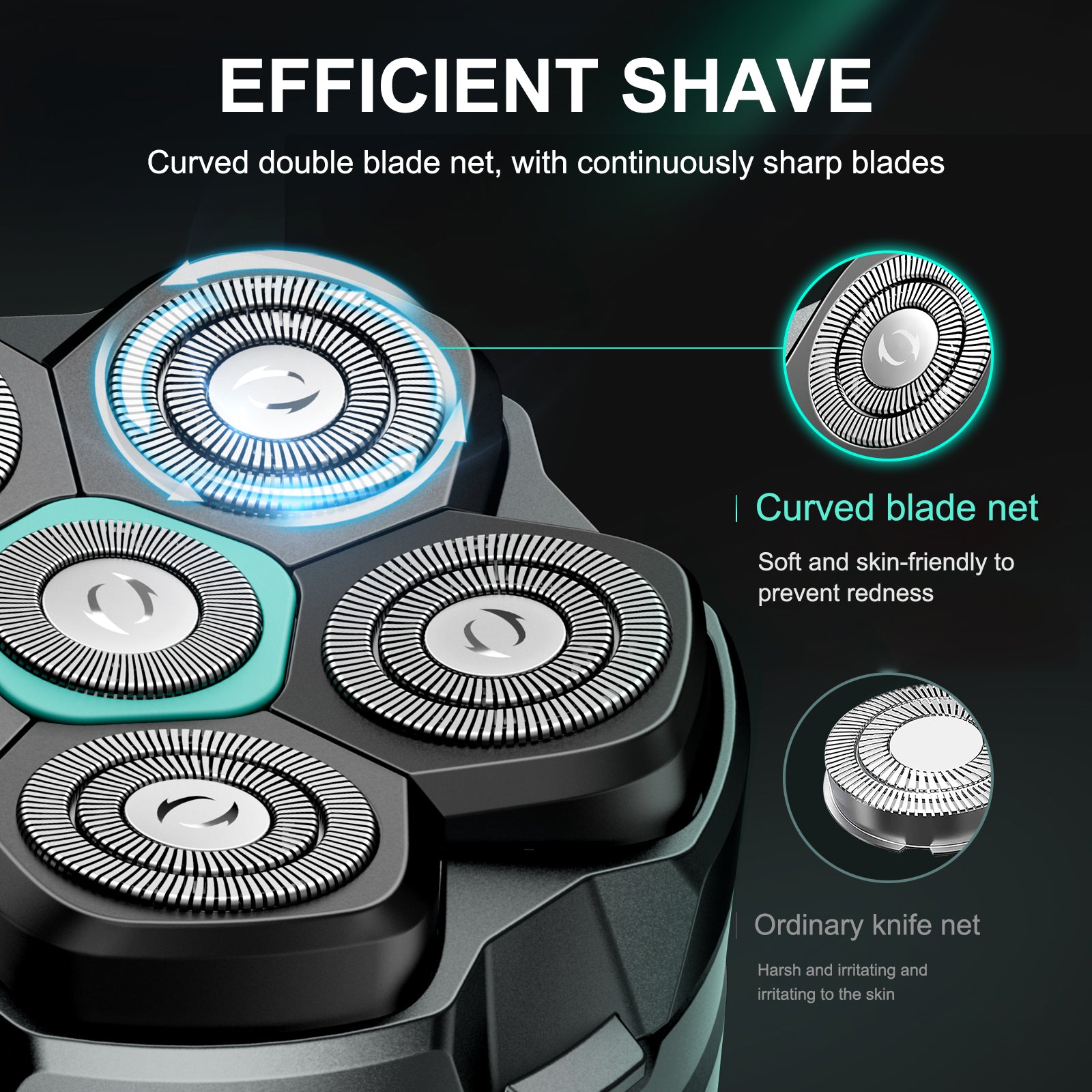 Magnetic Razor Head Replacement for S15 Shaver, Waterproof Stainless Steel Blade for Electric Head Shaver